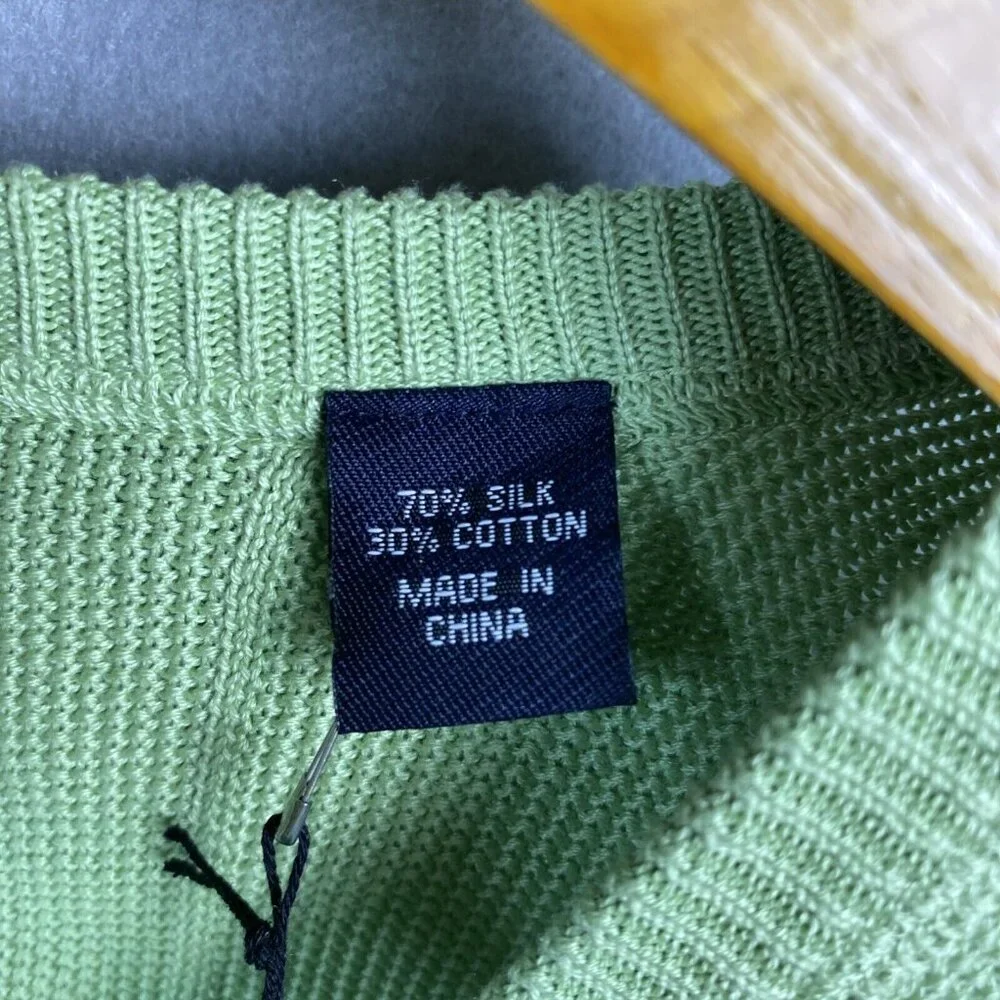 Jack Nicklaus Vest Men’s XL Lime Green 70% Silk, 30% Cotton Knit Golf Athleisure - Picture 4 of 10